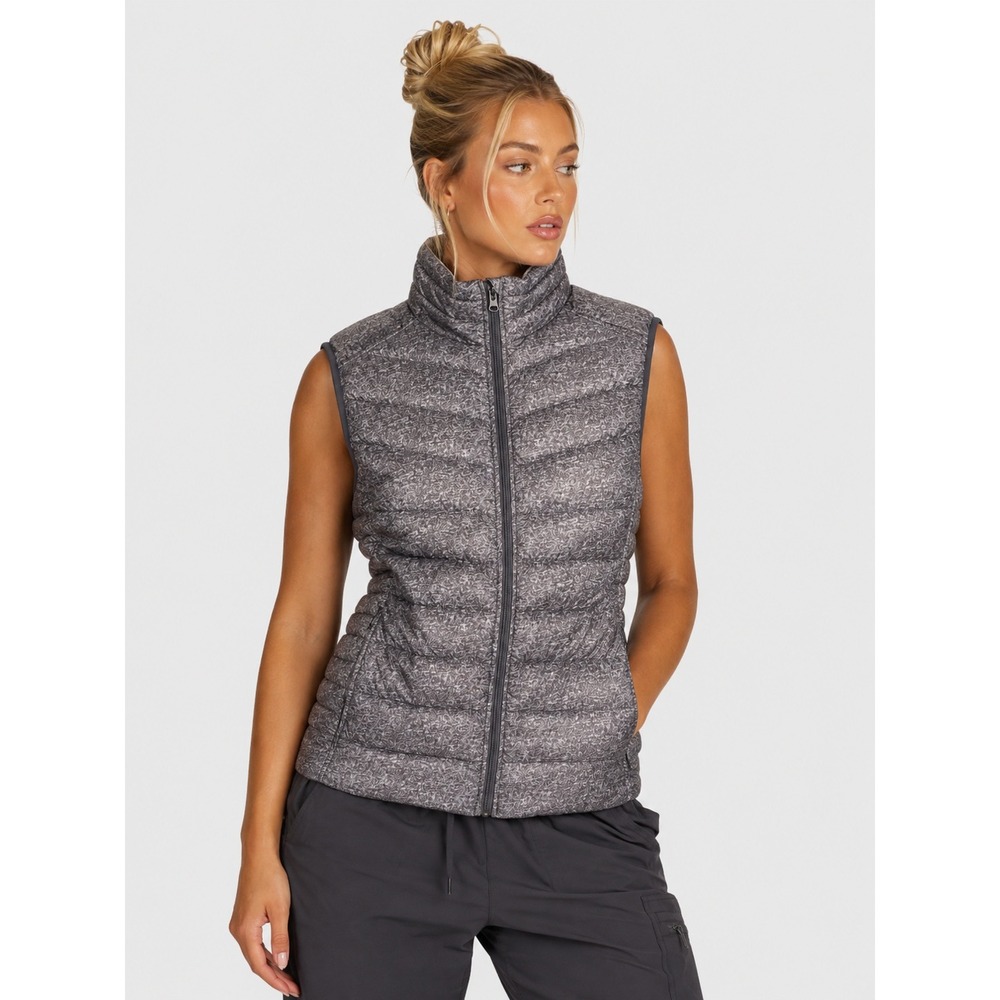Be By Blanc Noir Gray Heather Quilted Down Puffer Vest L
